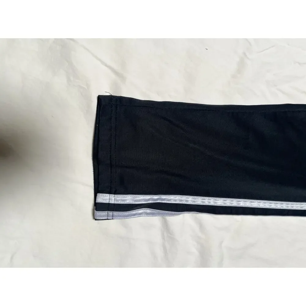 Adidas Kids Boys Track Pants Size 10/12 Black White 3 Stripe Athletic Bottoms